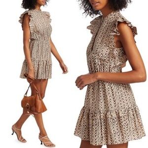 Joie Krystina Silk Blend Mini Dress Melon  Size Large‎